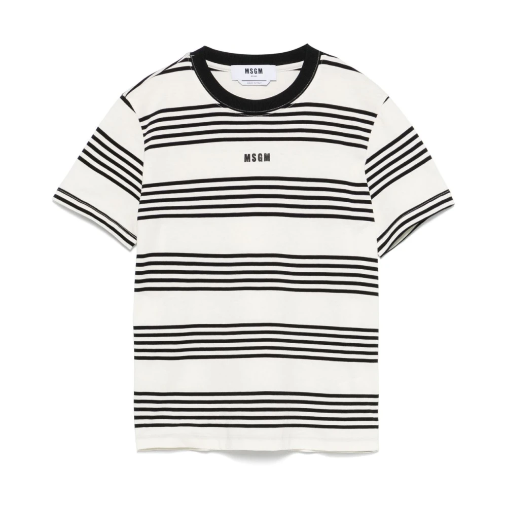 Msgm Wit Logo Geborduurd T-shirt Polo Multicolor Dames