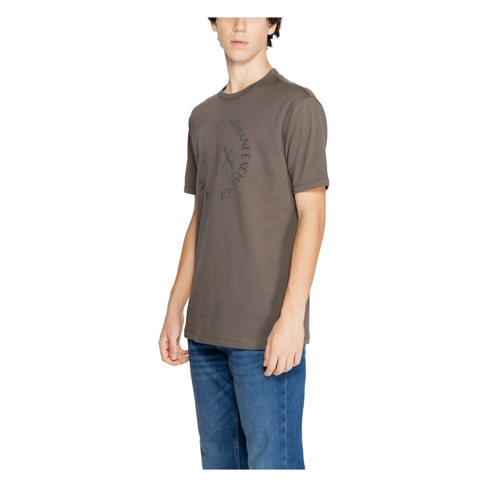Armani Exchange Bruin Effen Ronde Hals T-shirt Brown Heren