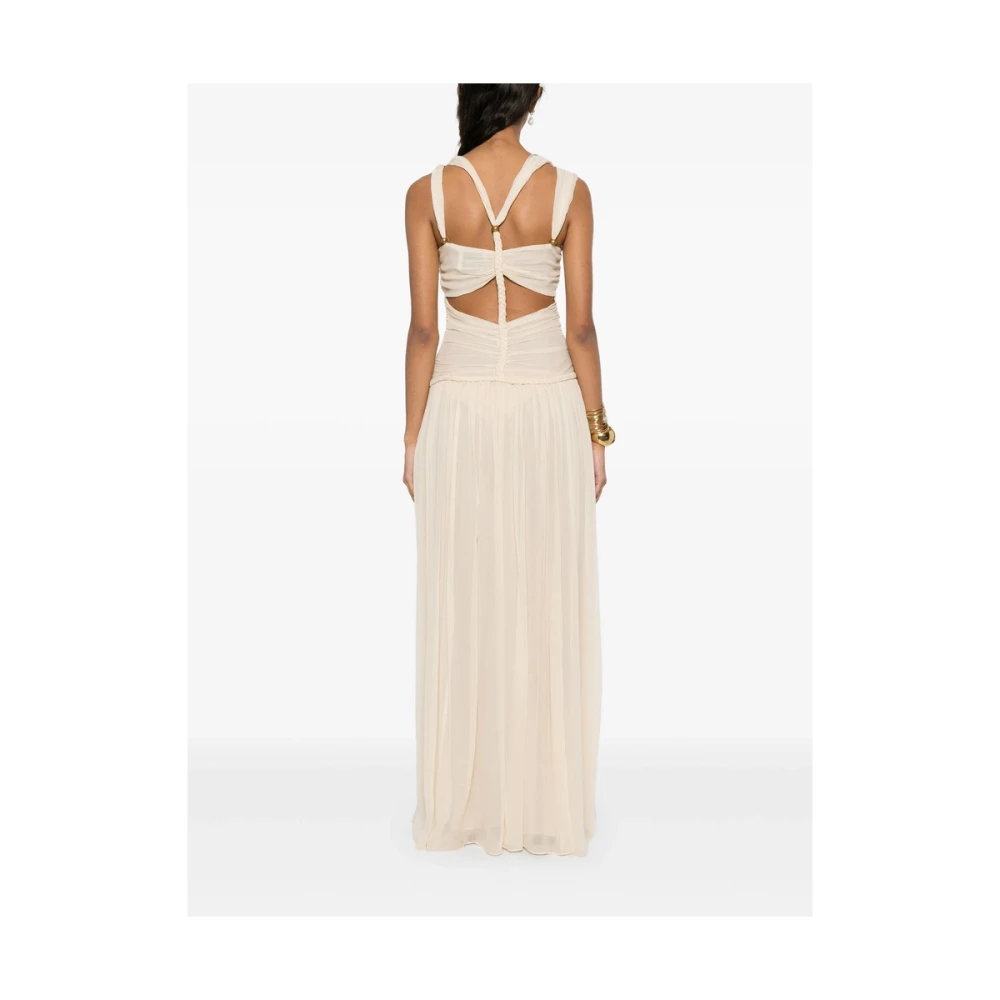 Isabel marant Beige Geplooide Cut-Out Jurk Beige Dames