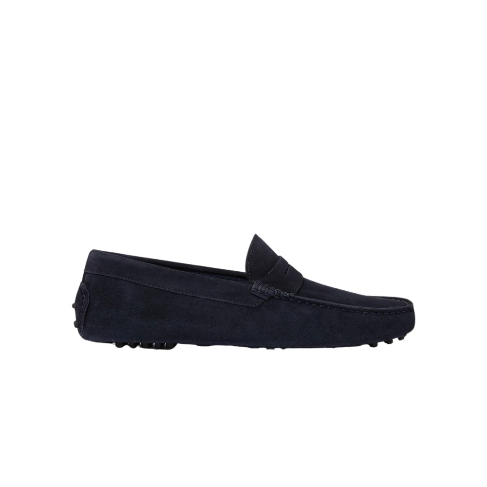 Scarosso Michael Blue Suede - Uomo Mocassini Con Gommini Blu - Camoscio 40,5 - Immagine 3
