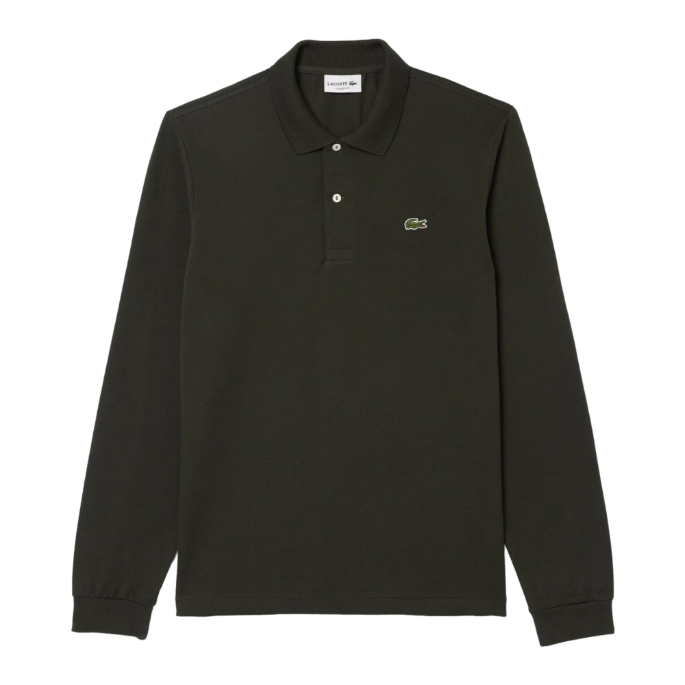 Lacoste Herren Grün Klassisches Langarm-Polohemd In Normaler Passform