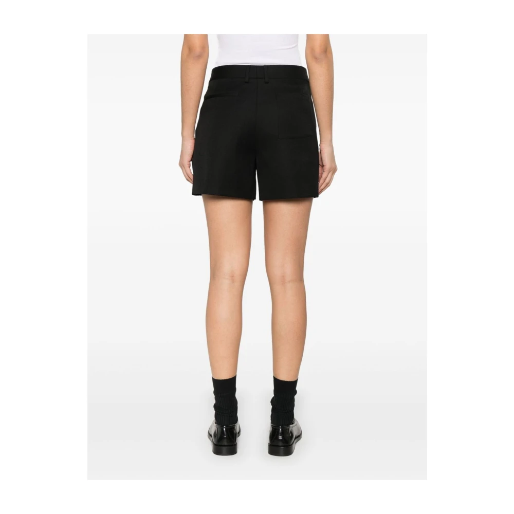 Off White Zwarte Katoenen Bermuda Shorts Black Dames