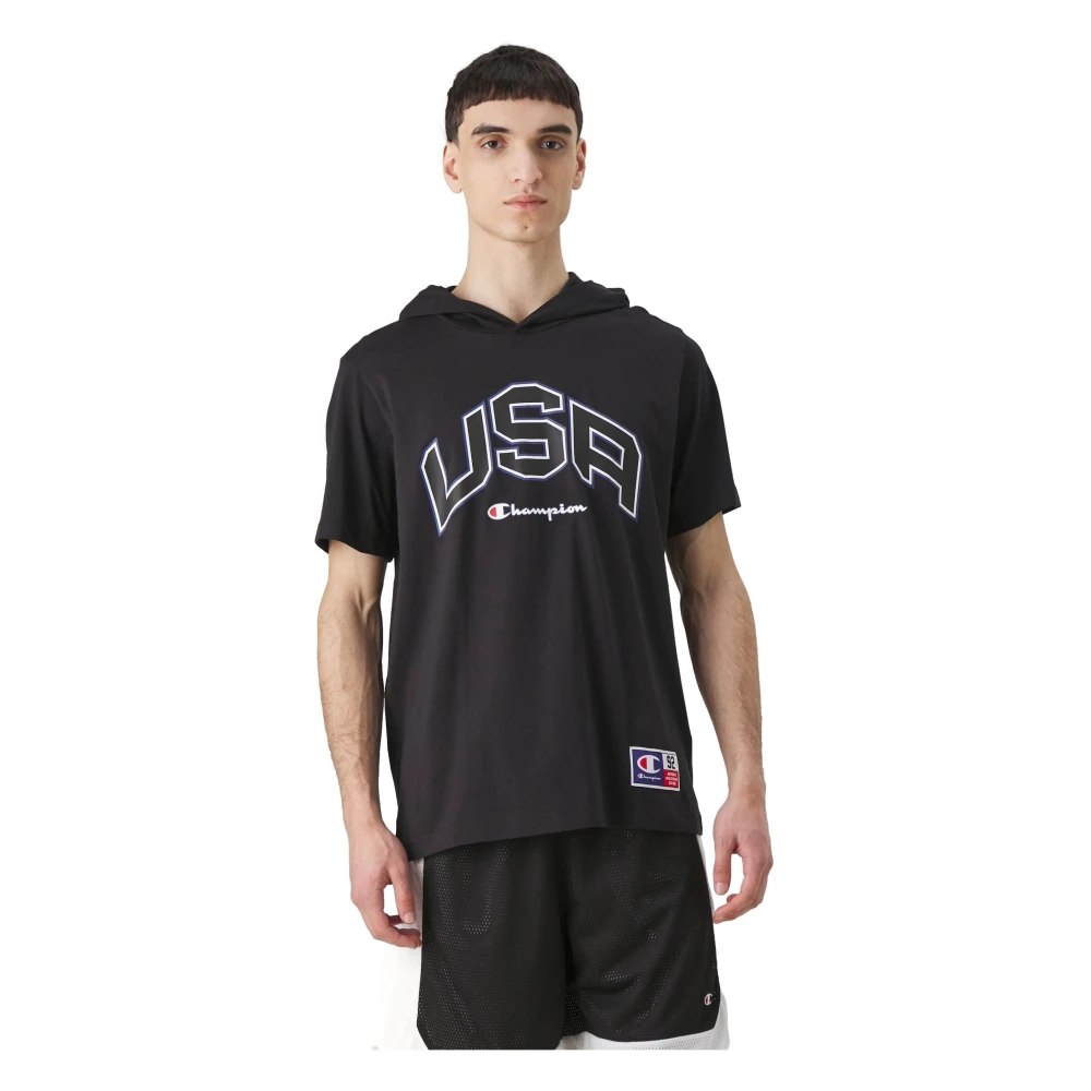 Champion Junior Navy USA Sleeveless Hooded Tee Black Heren