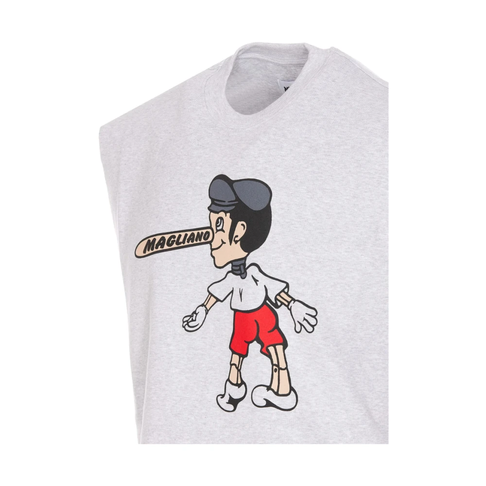 Magliano Grafische Print Mouwloos Crew Neck T-shirt Gray Heren