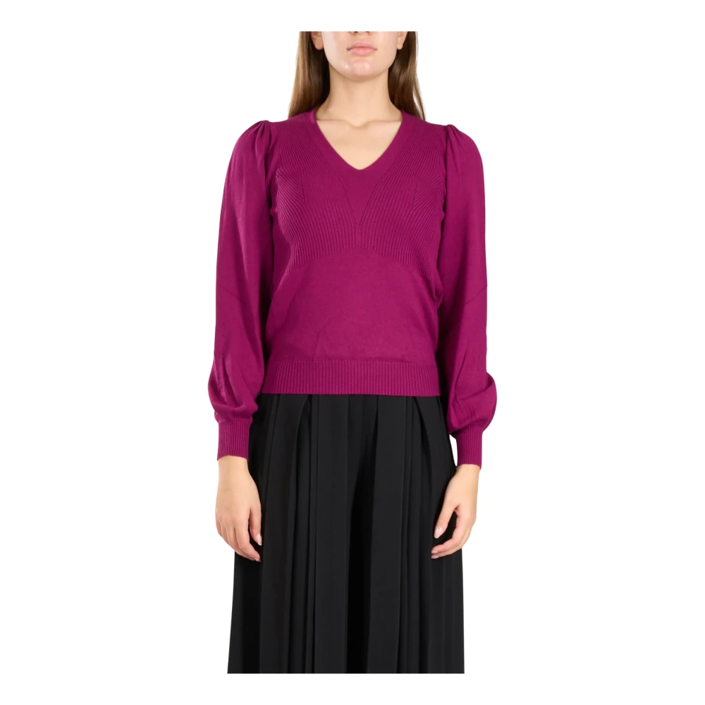 Twinset Stretch Viscose Trui Purple Dames