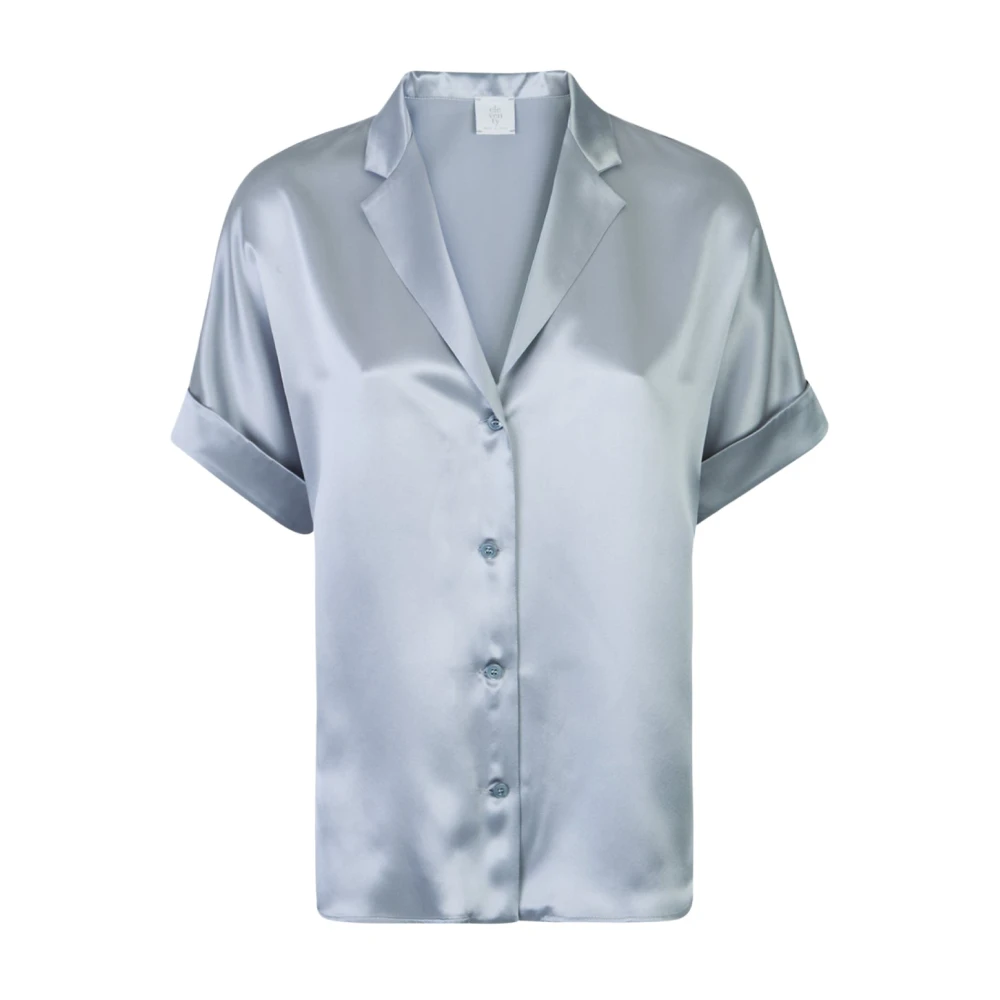 Eleventy Donna Blu Camicia A Maniche Corte