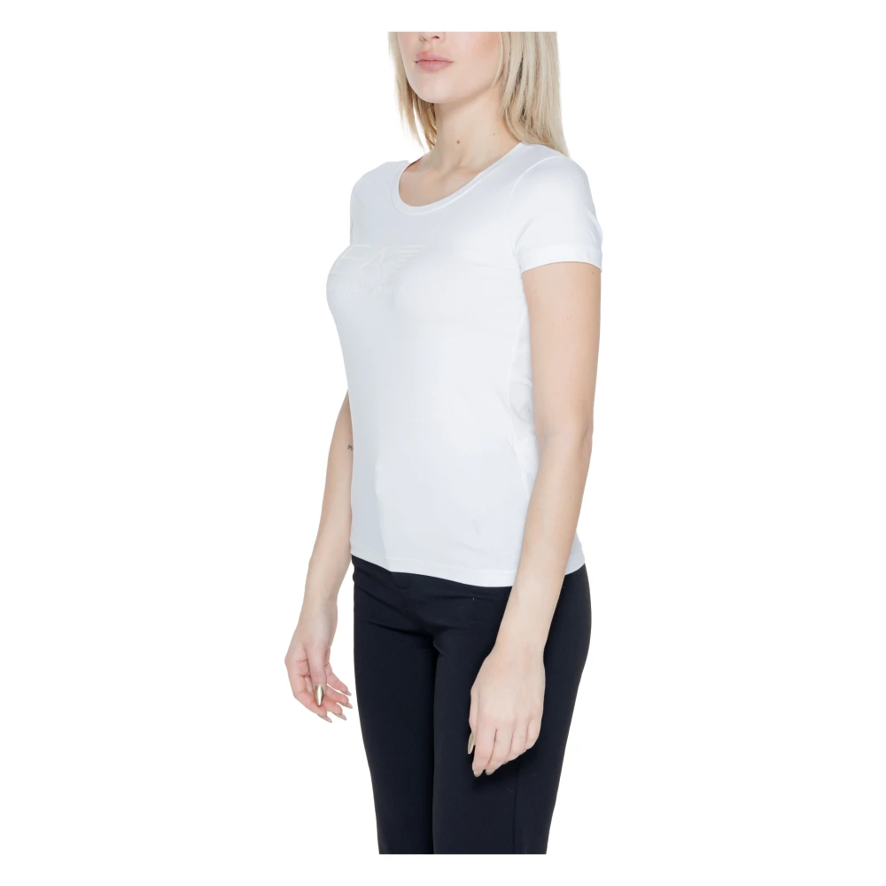 Emporio Armani EA7 Dames T-shirt Lente Zomer Collectie Katoenmix White Dames