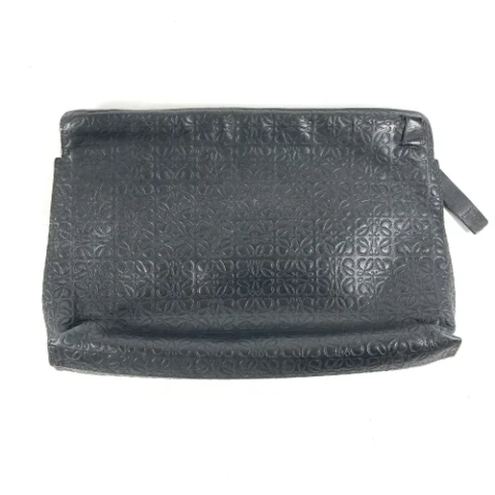Loewe Pre-owned Leather clutches Black Heren