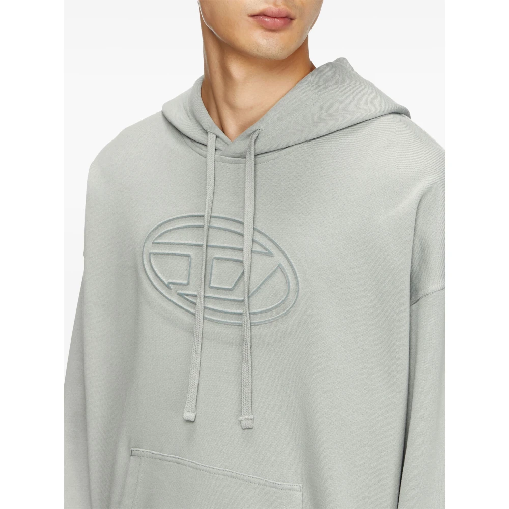 Diesel Grijze hoodie met Oval D-logo Gray Heren