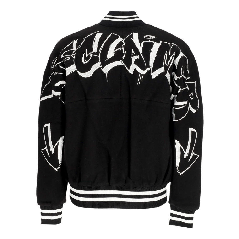 Disclaimer Gewatteerde Zwarte Bomberjack met Geribbelde Afwerking Black Heren