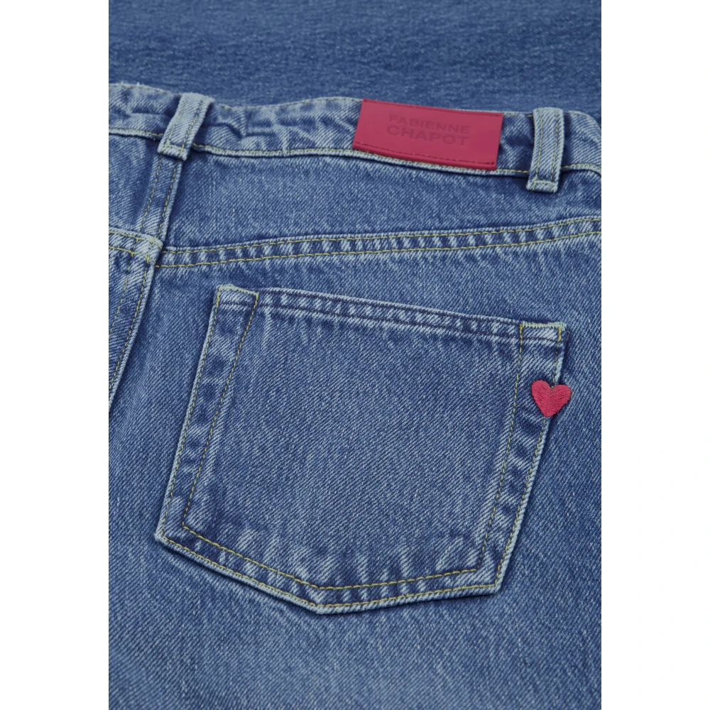 Fabienne Chapot Hart Geborduurde Wide Leg Jeans Blue Dames