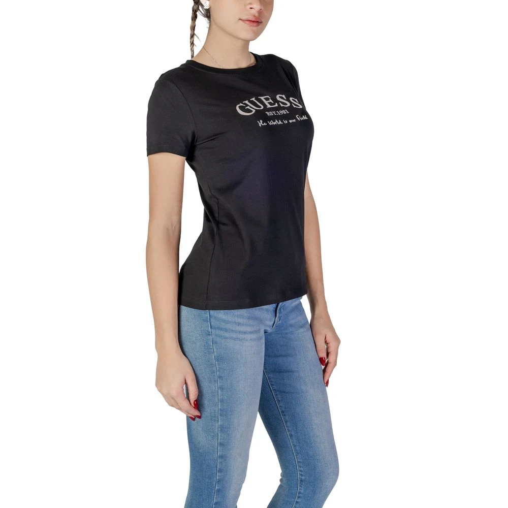 Guess Zwarte Katoenen Dames T-shirt Black Dames