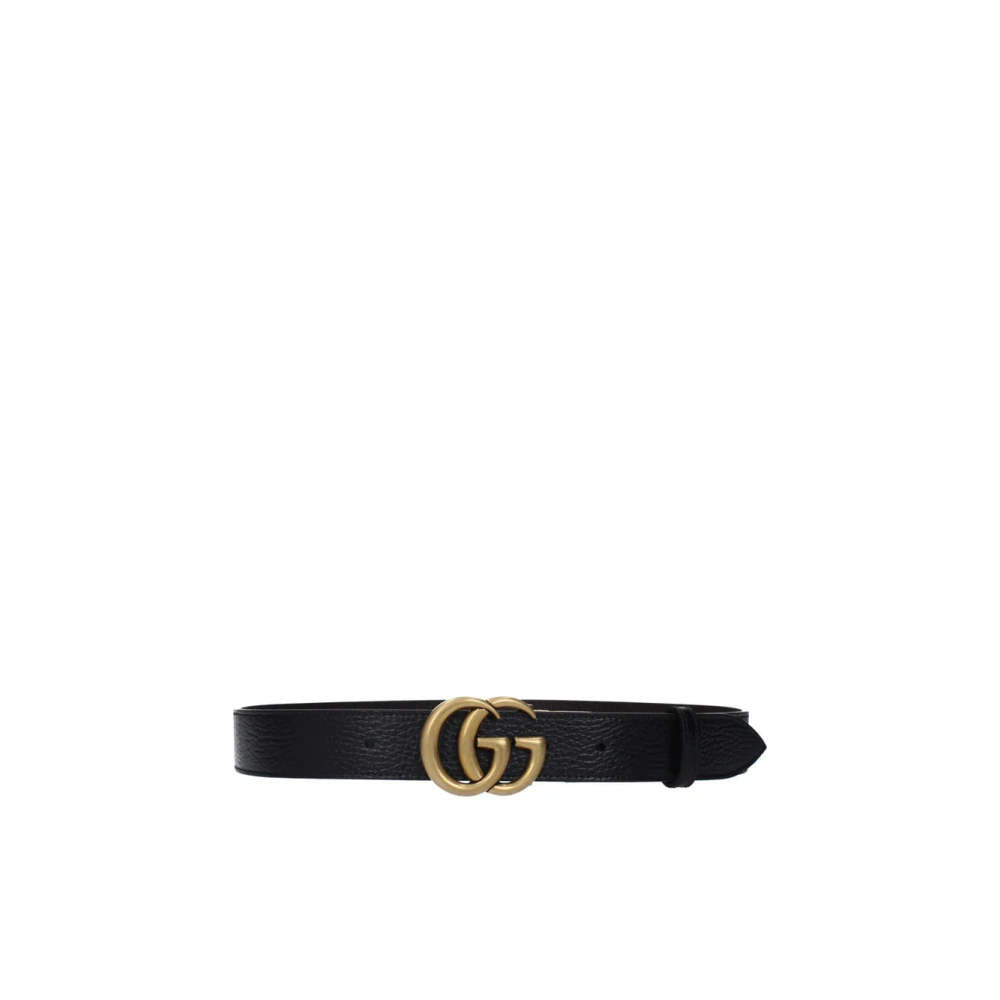 Gucci Men's Black Gg Marmont Reversible Thin Belt
