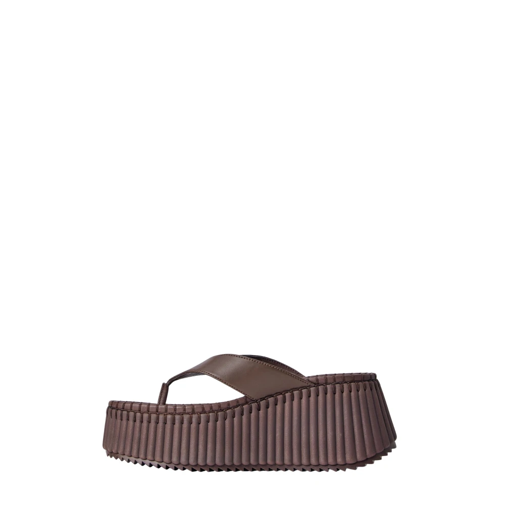 Chloé Brown Nama Wedge Sandals - Female - Wedges - 6 Uk - Shoes