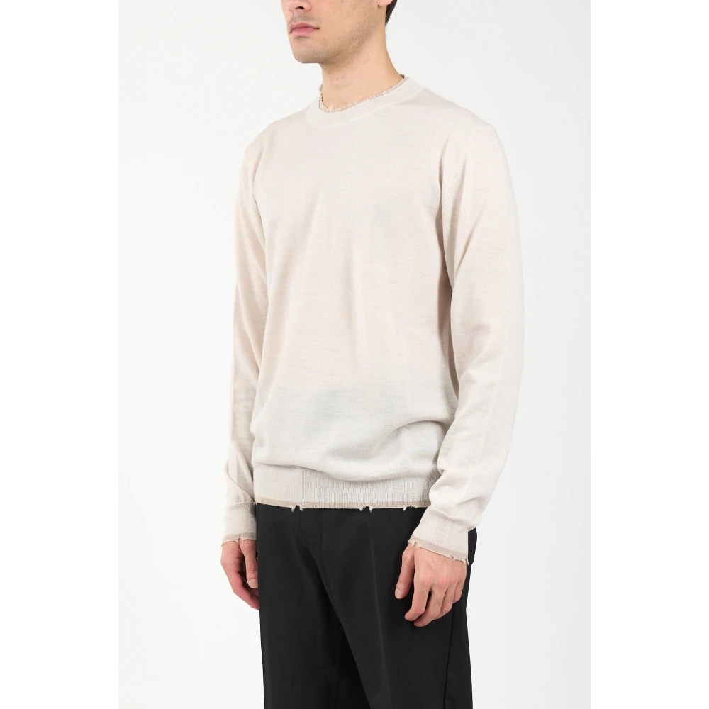 Mauro Grifoni Wollen trui met ribdetails White Heren