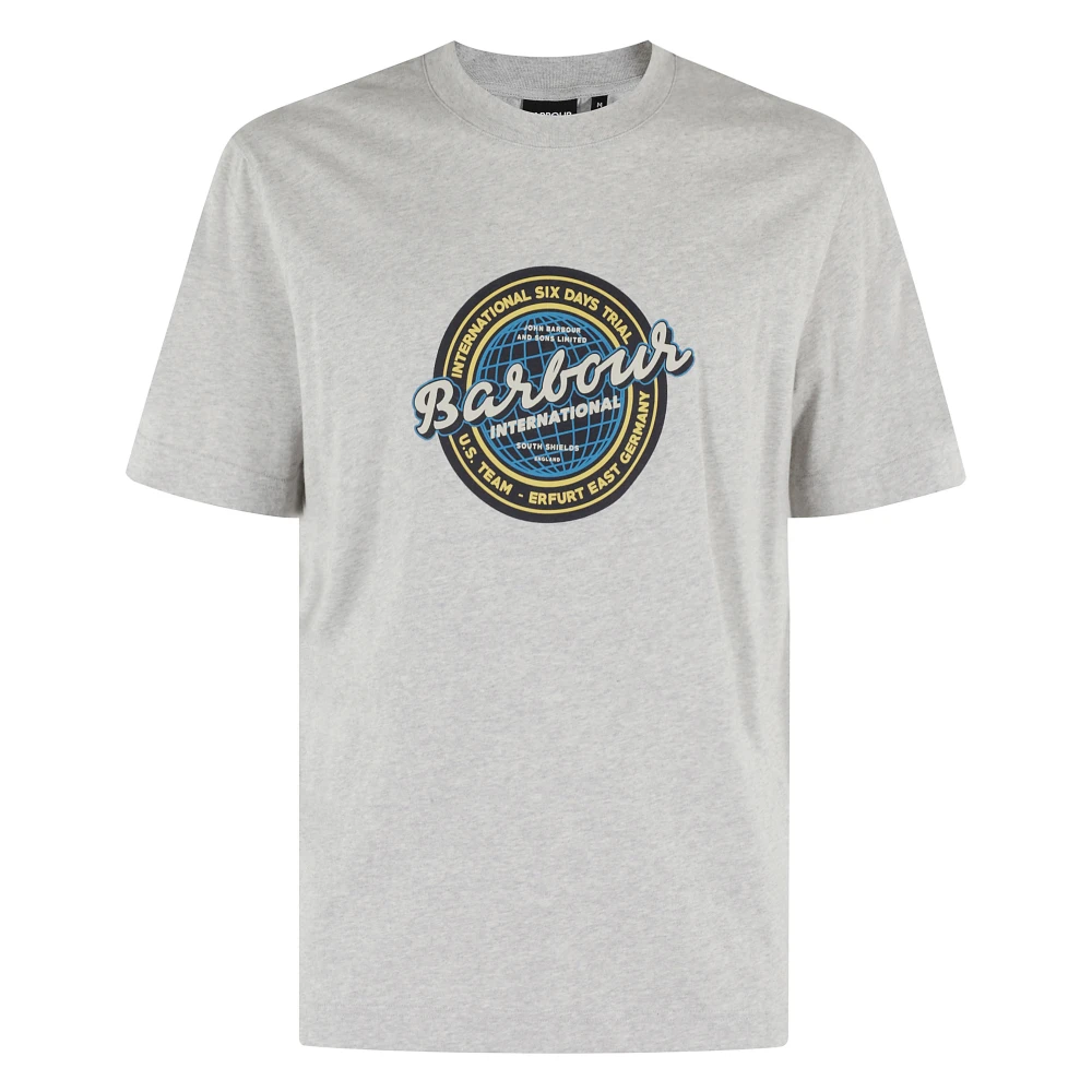 Barbour Grafisch T-shirt Carlise Grijs Korte Mouw Gray Heren