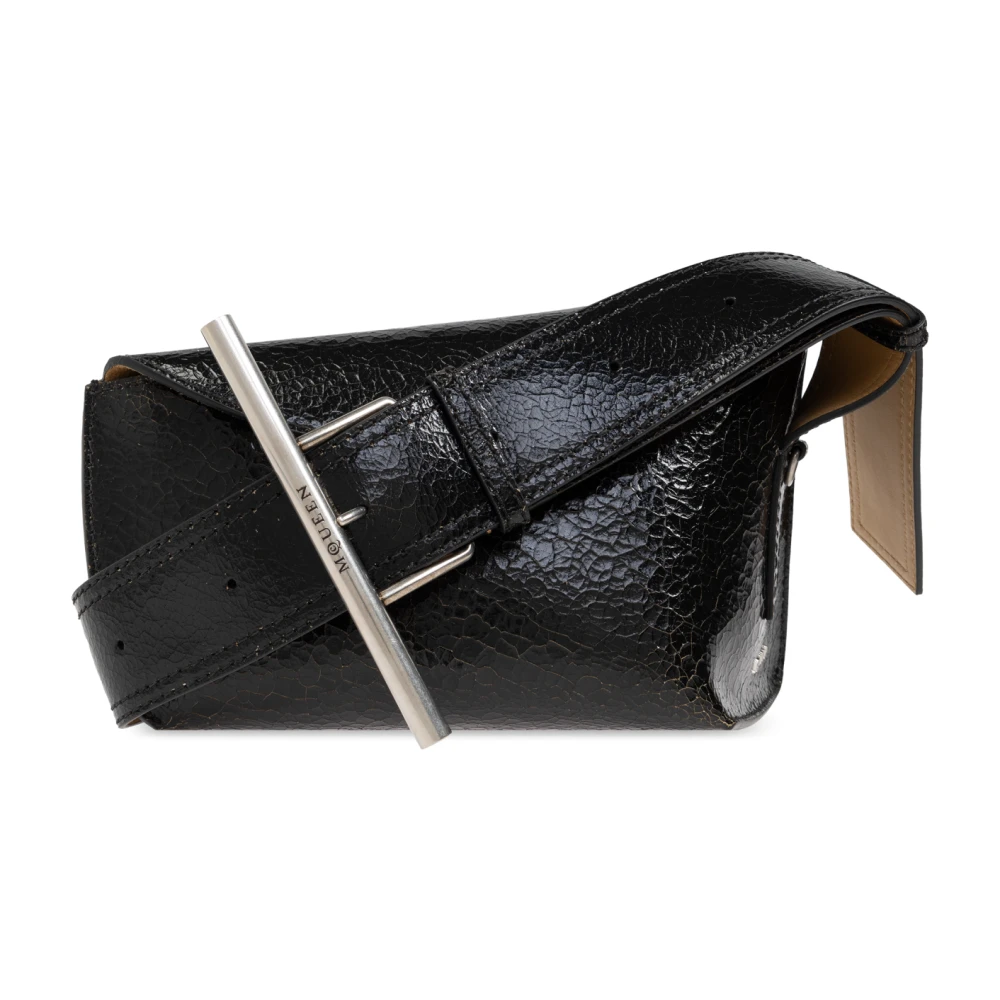 Alexander mcqueen Zwarte leren Crossbody Sling Tas Black