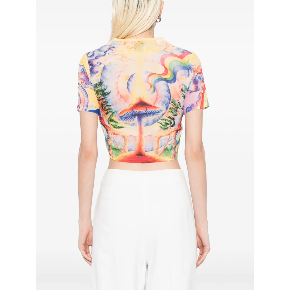 Casablanca MultiColour Crewneck Korte Mouw Shirt Multicolor Dames