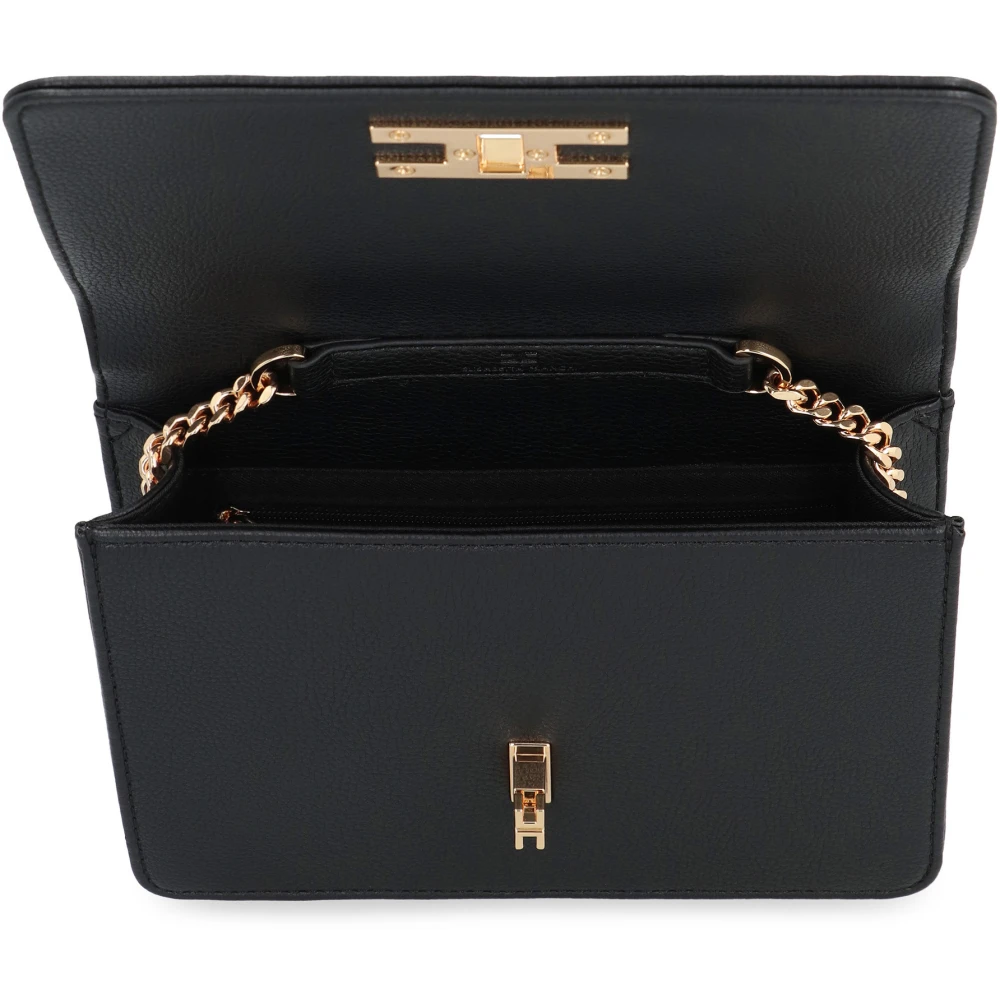 Elisabetta Franchi Stijlvolle Schoudertas met Draaislot Black Dames
