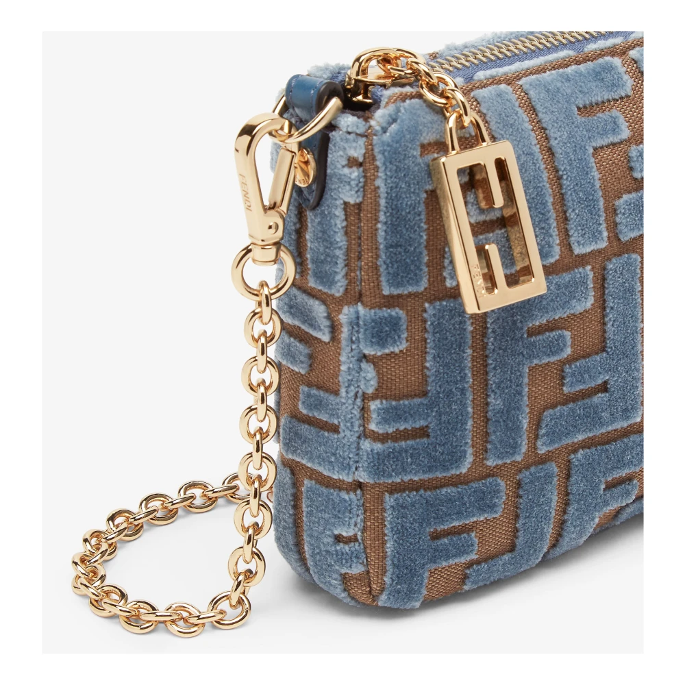 Fendi Blauwe Schoudertas met FF Motief Blue Dames