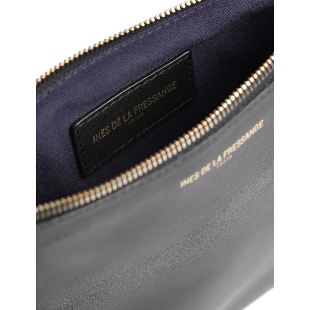 Ines De La Fressange Paris Marcia L zwart leren clutch tas Black Dames