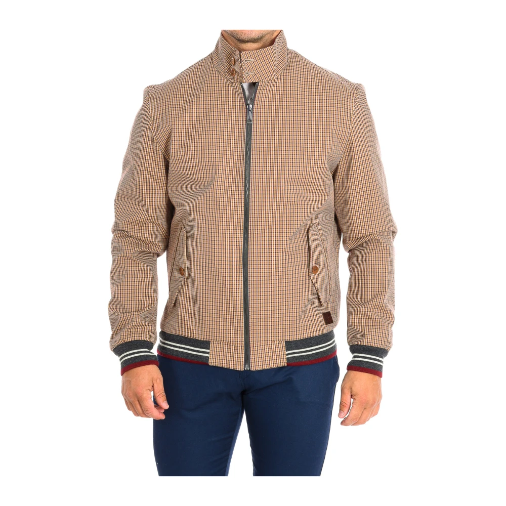 La Martina Men's Brown Light Jackets, 2XL, Plaid Long Sleeve Jacket