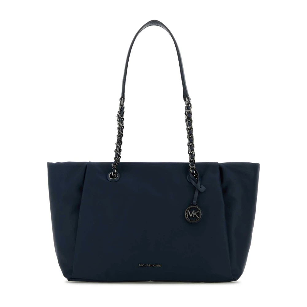 Michael Kors Stijlvolle Navy Blue Nylon Shopping Tas Blue Dames