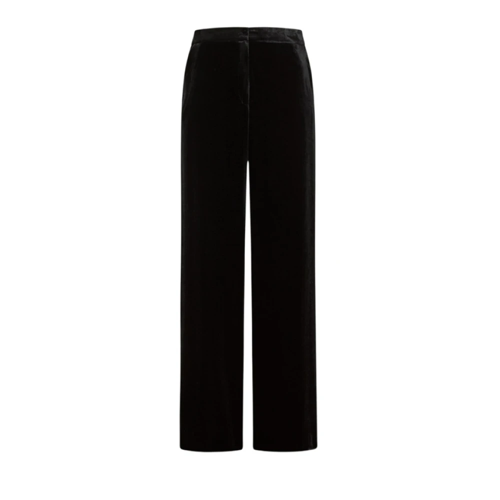 Momoni Women's Black Wide Trousers, L, Wide Leg Trousers