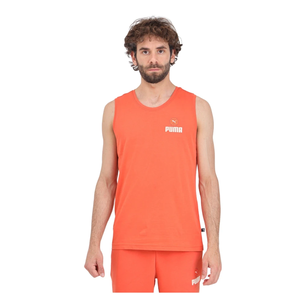 Puma Oranje Mouwloos Heren T-shirt Orange Heren