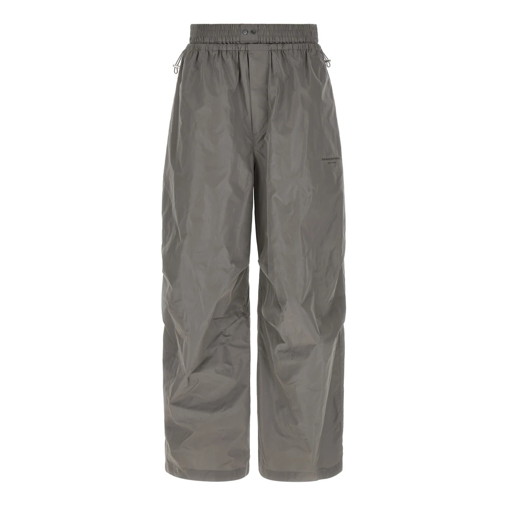 Alexander Wang Women's Gray Wide-Leg Joggers - Sweatpants - M - Trousers