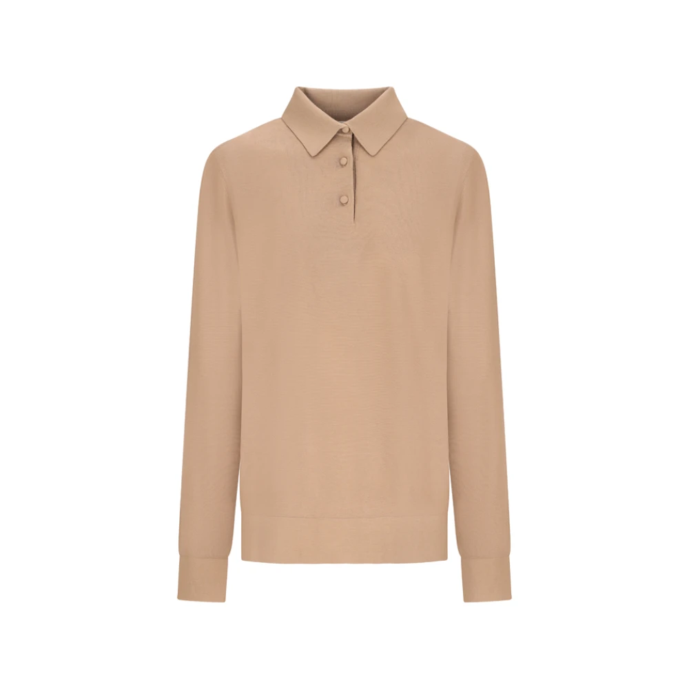 The Row Women's Brown Polo Shirts, M, Ipanelli Polo