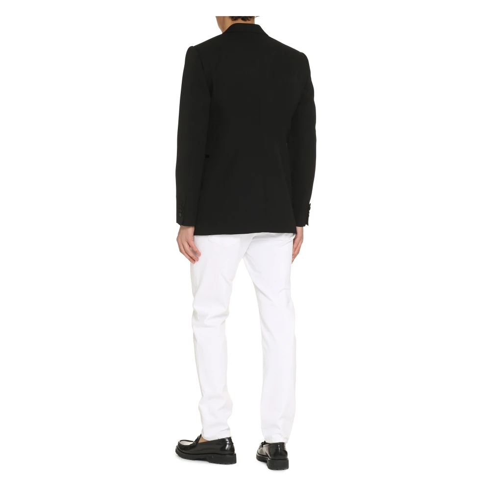 alexander mcqueen Wollen Blazer met Satijnen Revers Black Heren