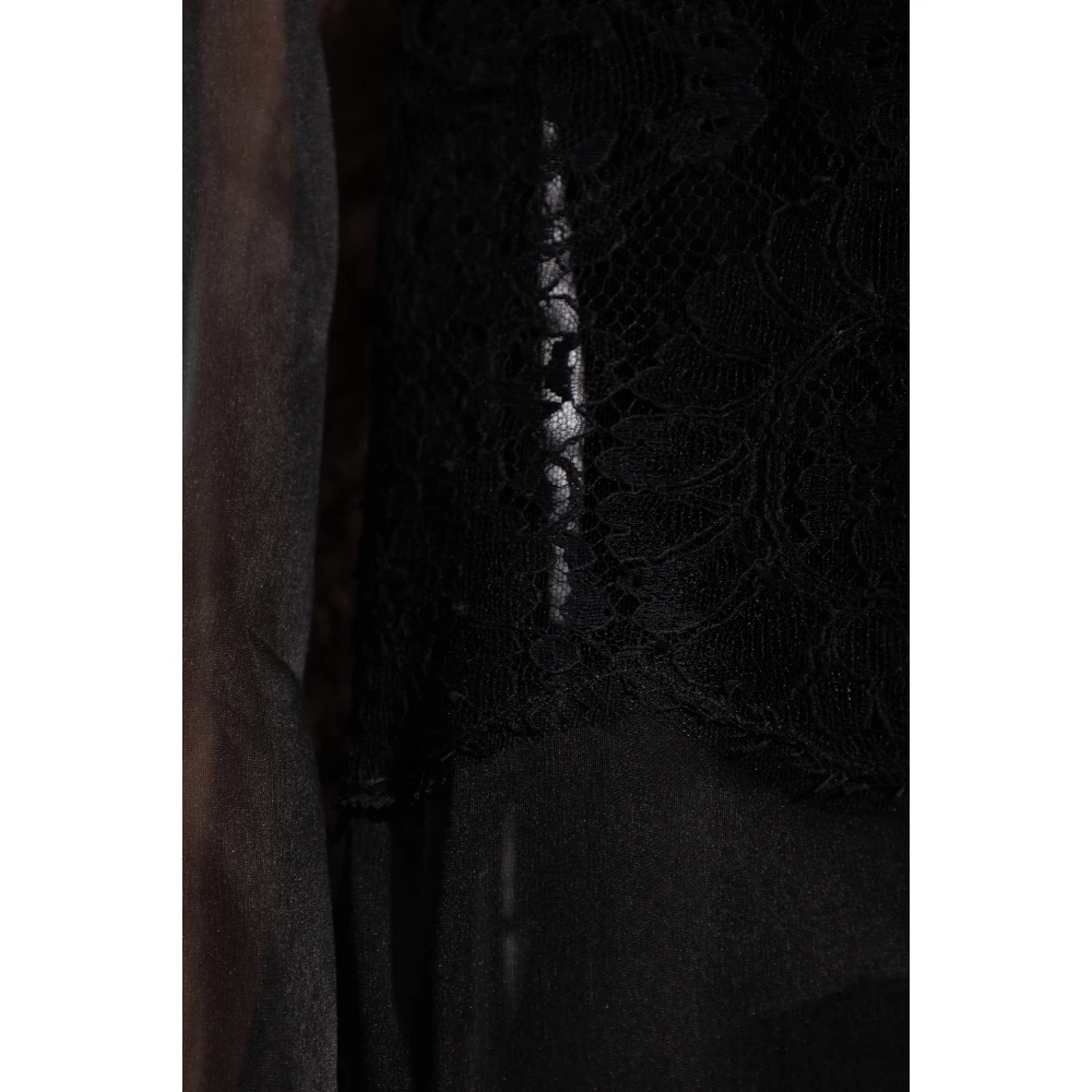 Dolce & Gabbana Jurk met kanten afwerking Black Dames