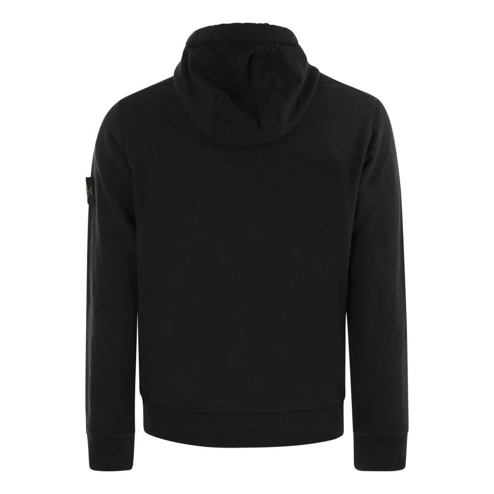 Stone Island Katoenen hoodie met relaxte pasvorm en logo-applicatie Black Heren