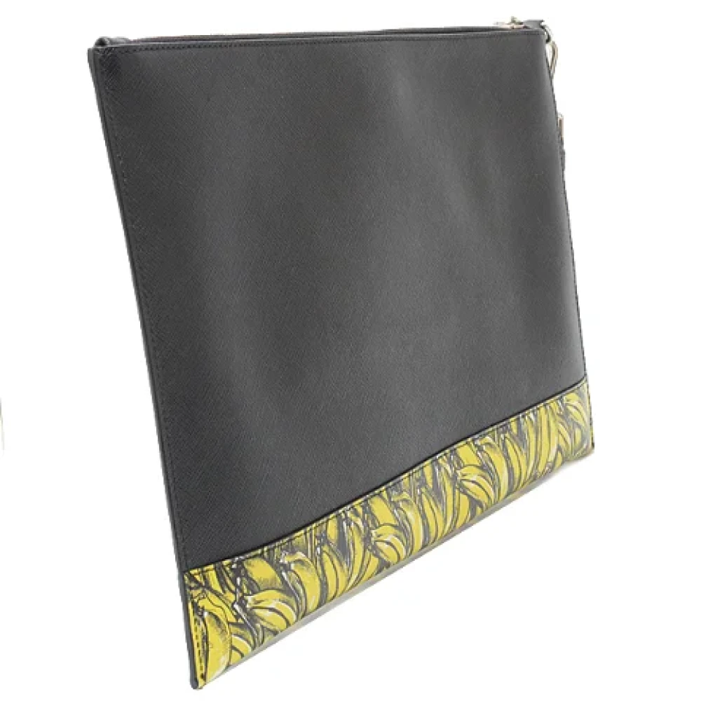 Prada Vintage Pre-owned Leather clutches Black Dames