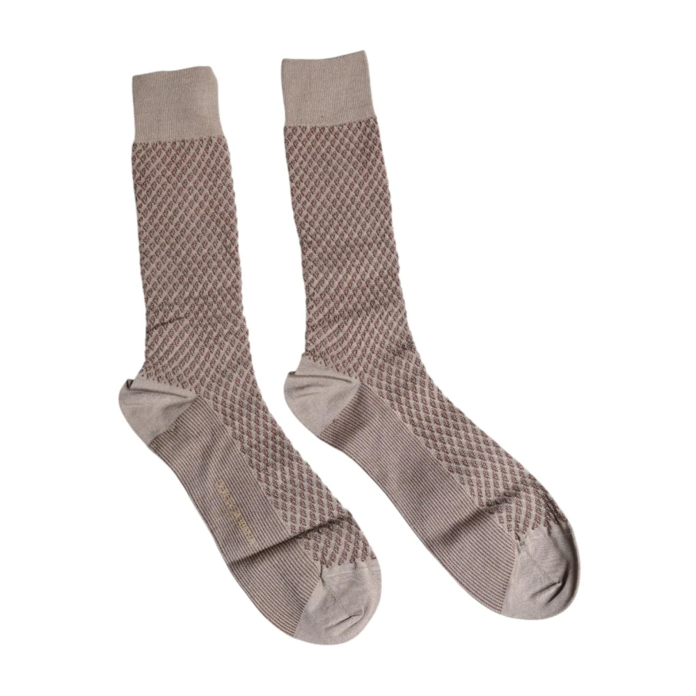 Dolce & Gabbana Men's Brown Luxury Logo Mid Calf Socks