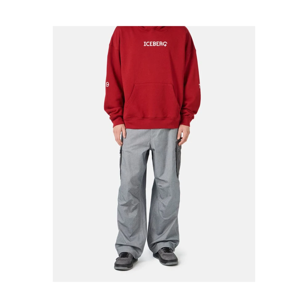 Iceberg Sweatshirt met capuchon en bedrukt logo Red Heren