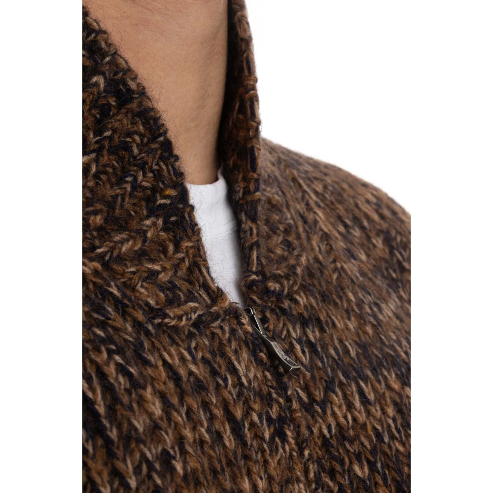 Ballantyne Melange Wol Kasjmier Ritsvest Brown Heren