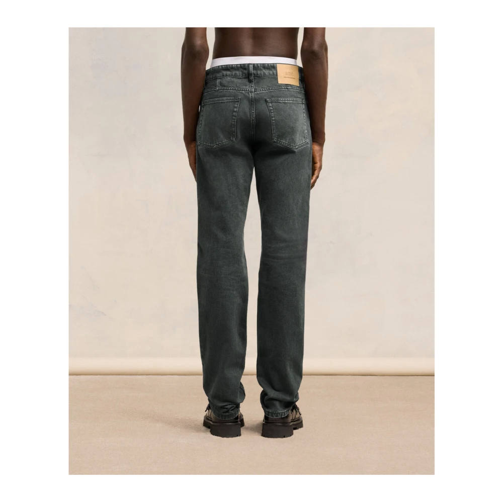 Ami Paris Logo Patch Denim Jeans Black Heren