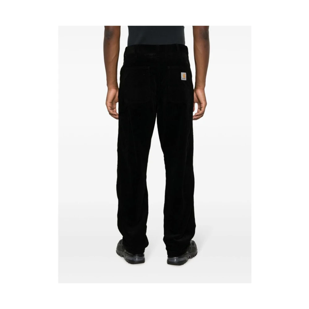 Carhartt WIP Zwarte Corduroy Straight Leg Jeans Black Heren