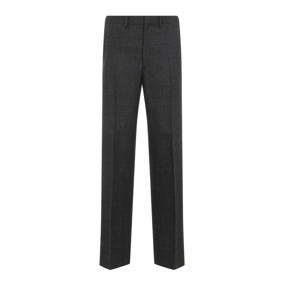 Prada Men's Gray Grey Houndstooth Wool Trousers - Suit Trousers - L - Trousers