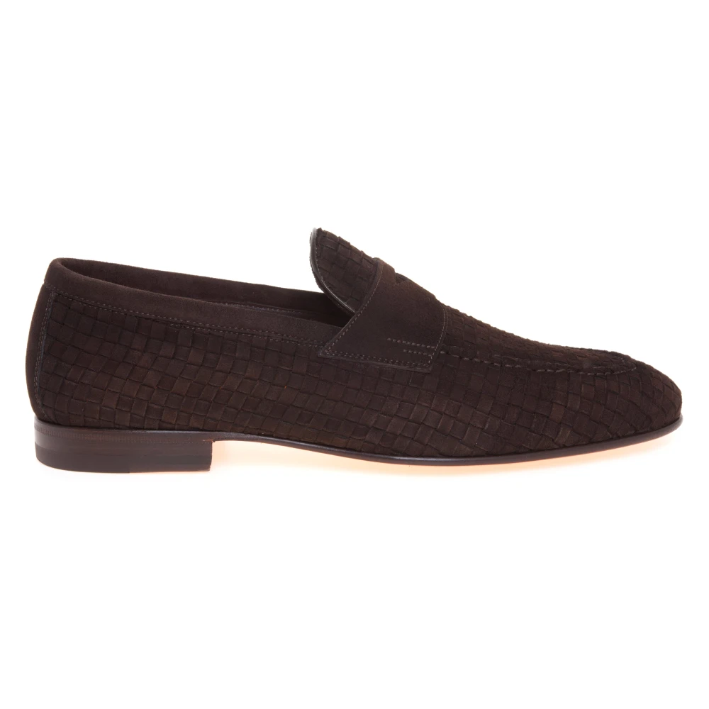Santoni Brown Carlo Penny Loafer - Male - Loafers - 6 Uk - Shoes