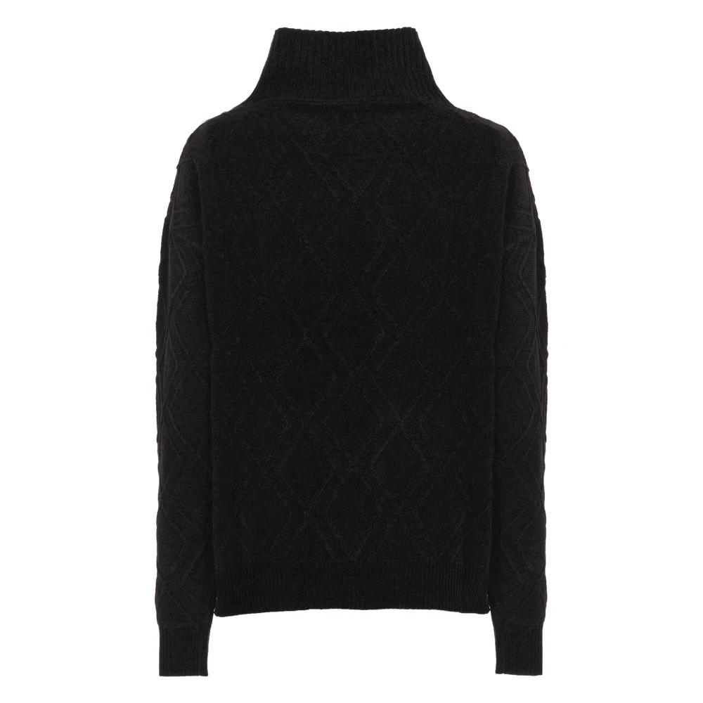 RRD Geometrisch Patroon Fluweel Trui Vrouw Black Dames