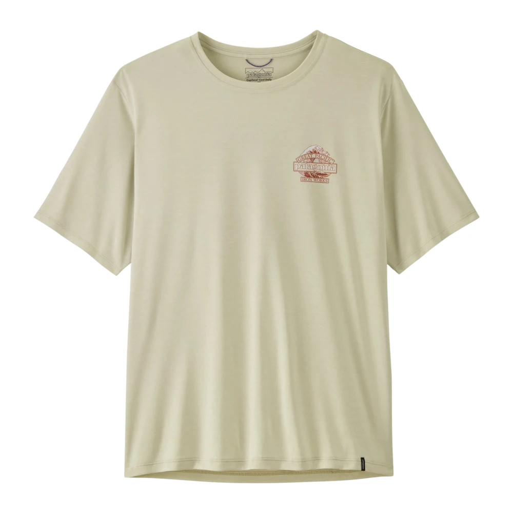 Patagonia Men's White T-Shirts, S, Capilene Cool Daily Shirt Great Waves