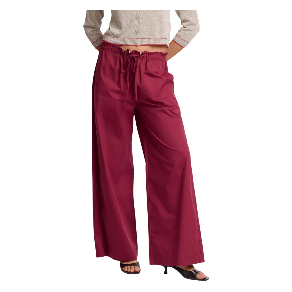 Kocca Women's Red Pantaloni A Palazzo Con Coulisse