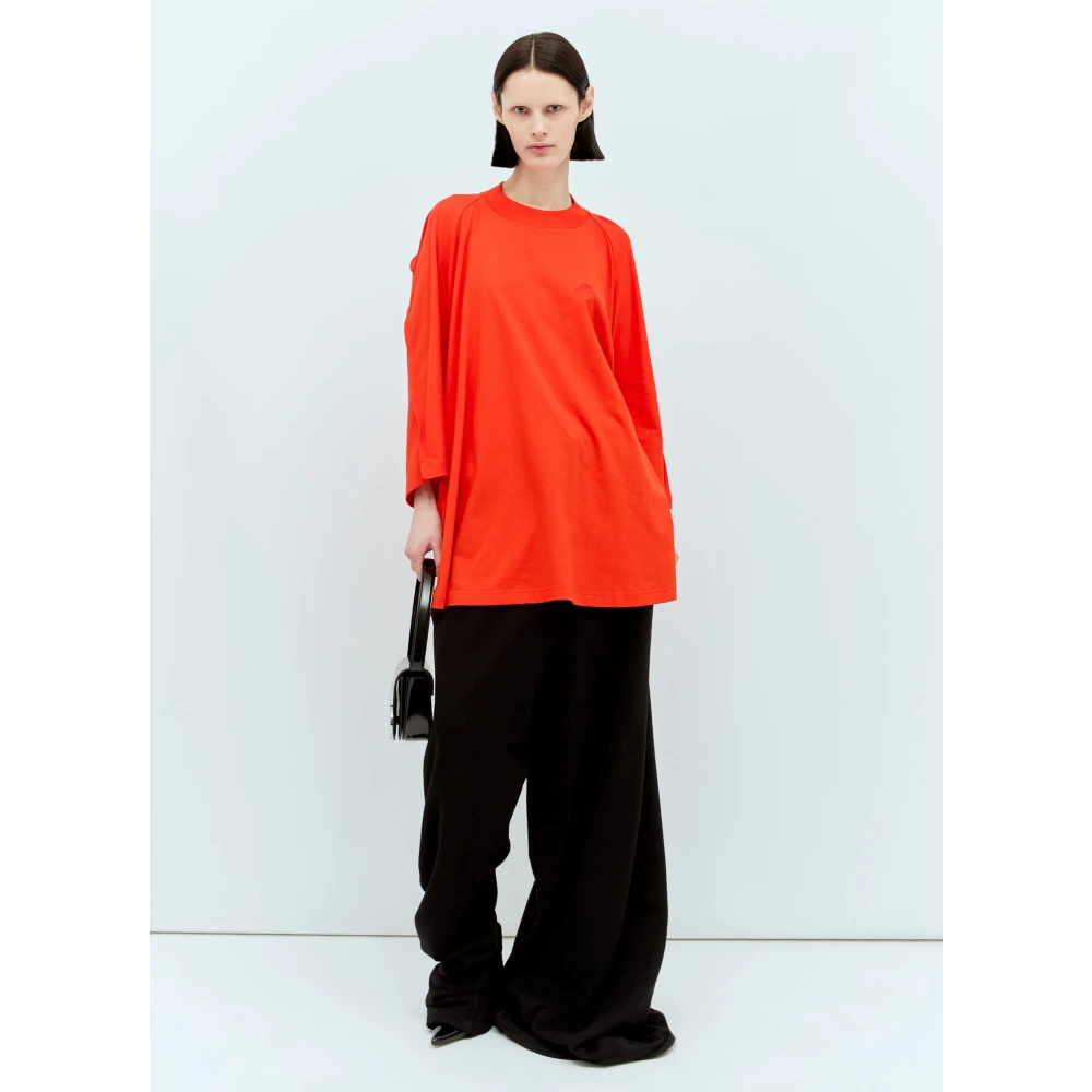 Jean Paul Gaultier Logo Borduurwerk Oversized T-shirt Red Dames