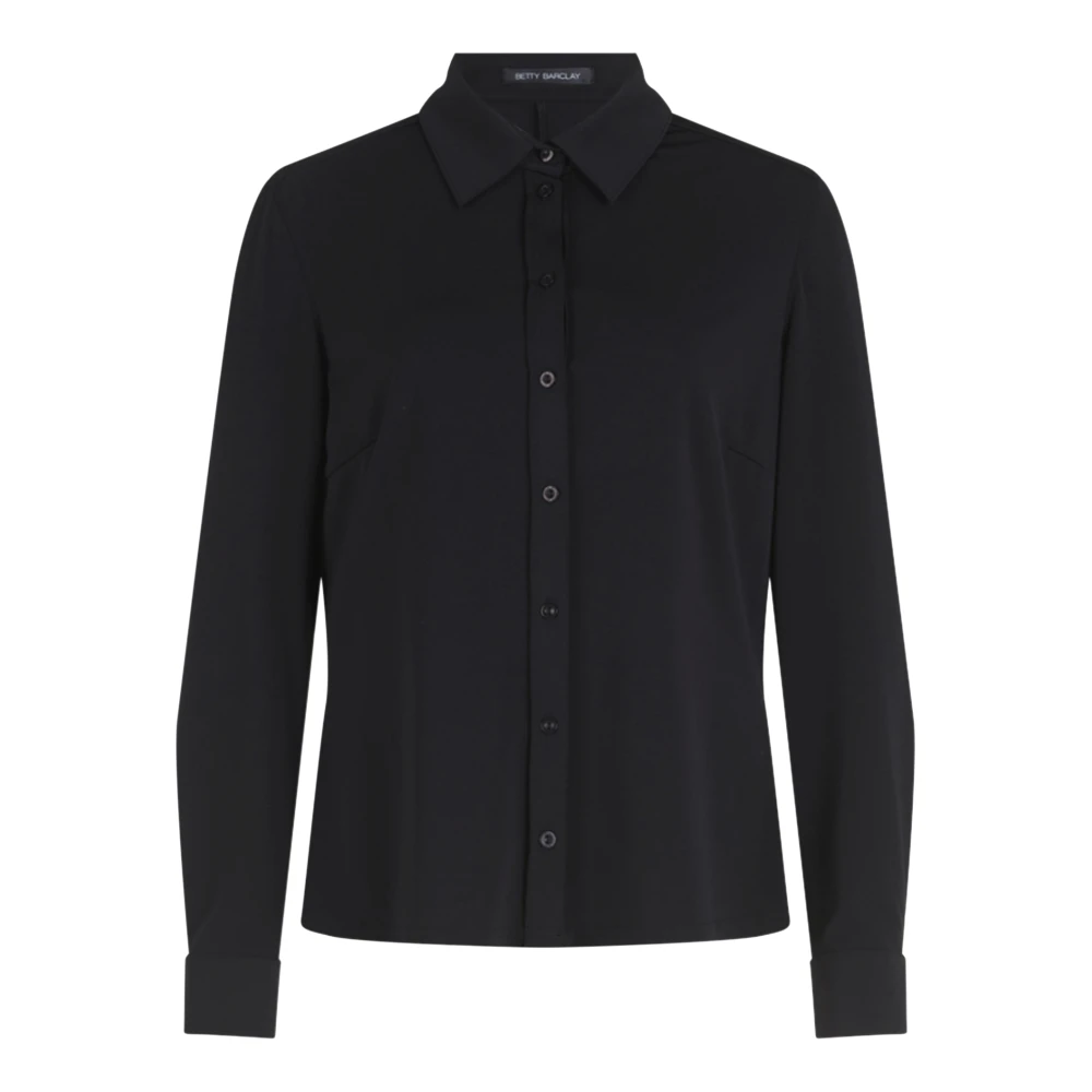 Betty Barclay Jersey Blouse met Kraag Black Dames