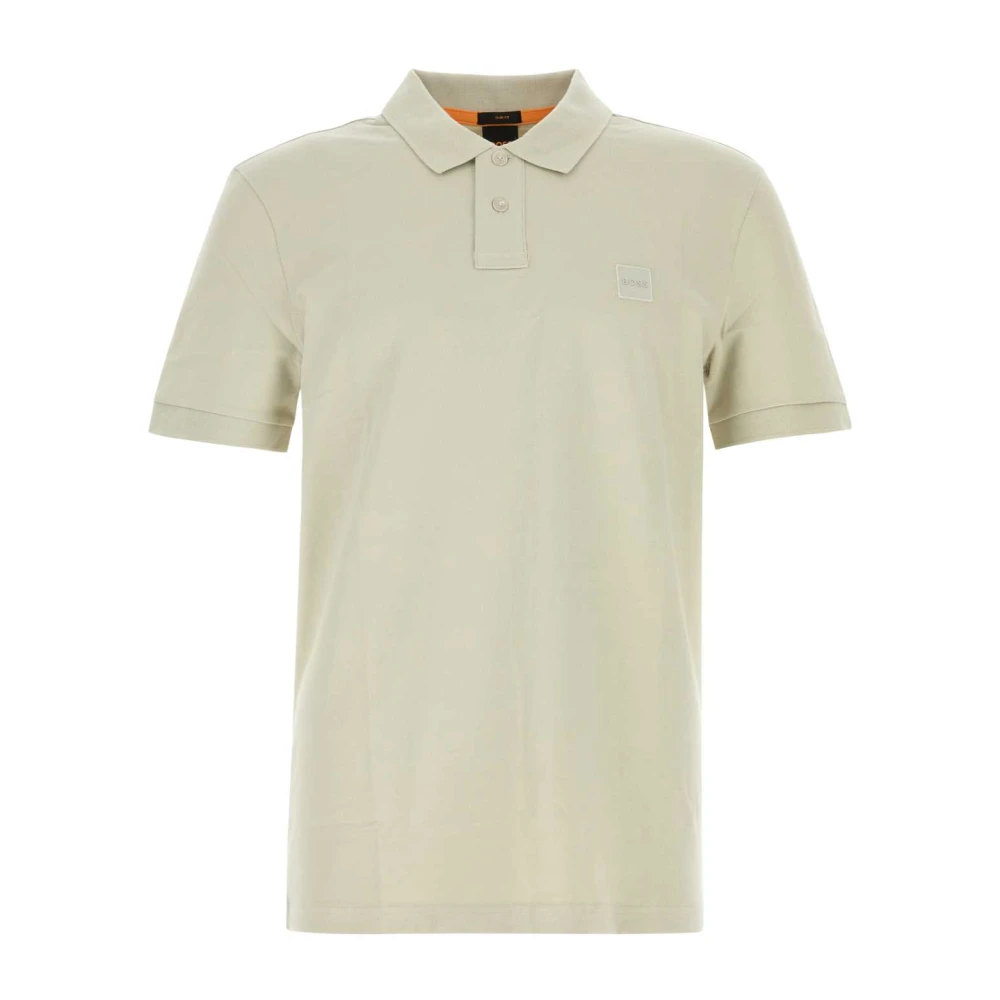 Boss Khaki Stretch Piquet Polo Shirt Green Heren
