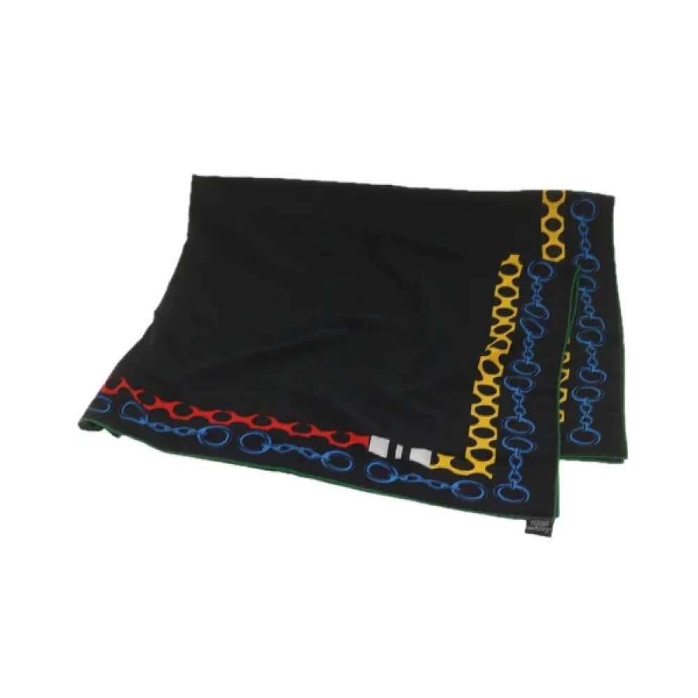 Hermès Vintage Pre-owned Cashmere scarves Black Dames