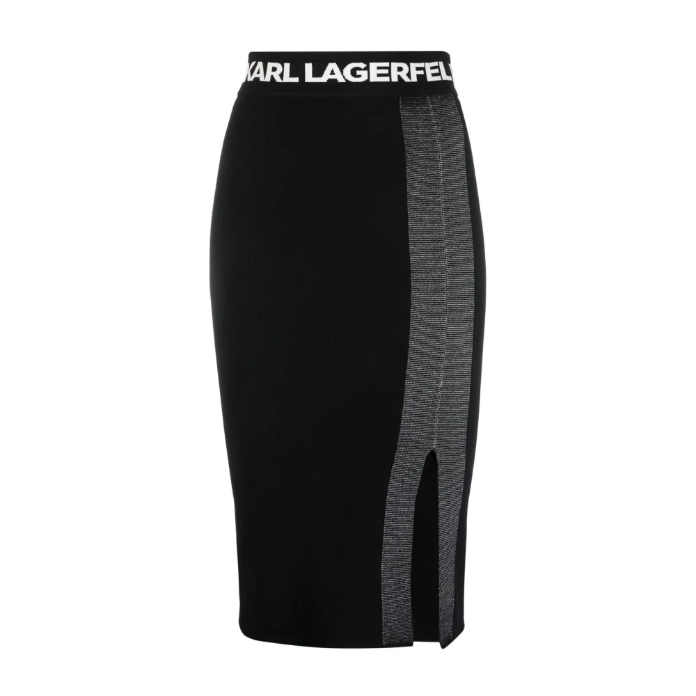 Karl Lagerfeld Lightweight Fine Knit Rok Black Dames